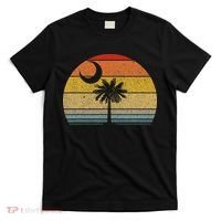 Sunset South Carolina Flag Palmetto Tree Crescent Moon T-Shirt thumb 0