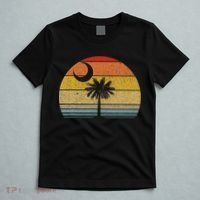 Sunset South Carolina Flag Palmetto Tree Crescent Moon T-Shirt thumb 5