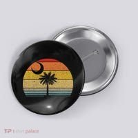 Sunset South Carolina Flag Palmetto Tree Crescent Moon Button thumb 0