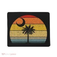Sunset South Carolina Flag Palmetto Tree Crescent Moon Mousepad thumb 0