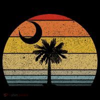 Sunset South Carolina Flag Palmetto Tree Crescent Moon Mousepad thumb 1