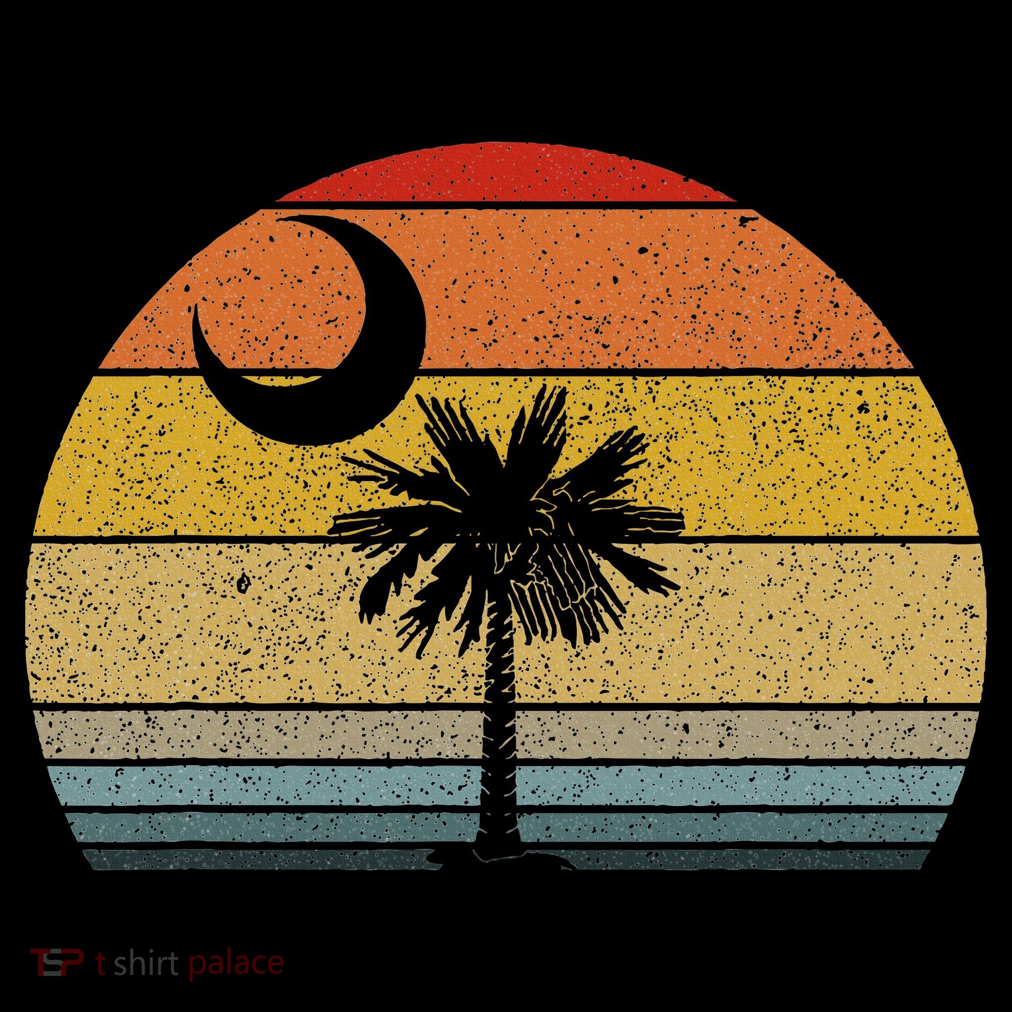 Sunset South Carolina Flag Palmetto Tree Crescent Moon Mousepad