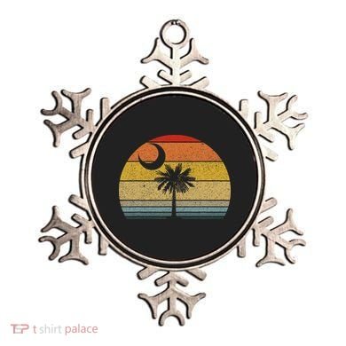 Sunset South Carolina Flag Palmetto Tree Crescent Moon Ornament