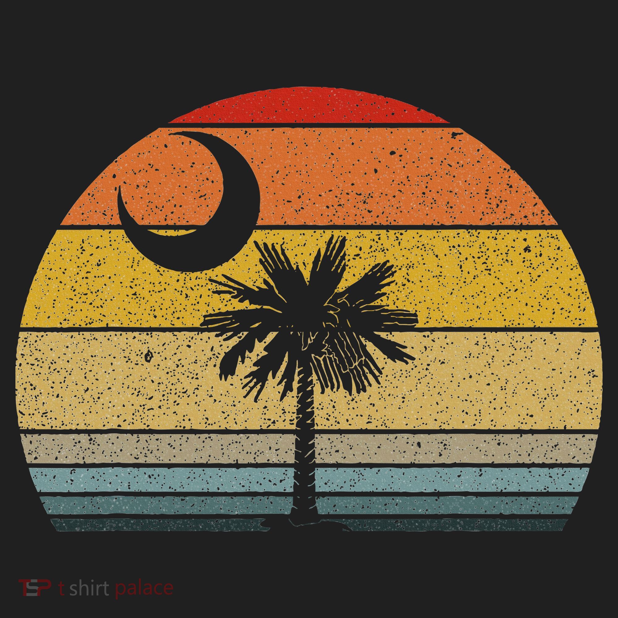 Sunset South Carolina Flag Palmetto Tree Crescent Moon Hat