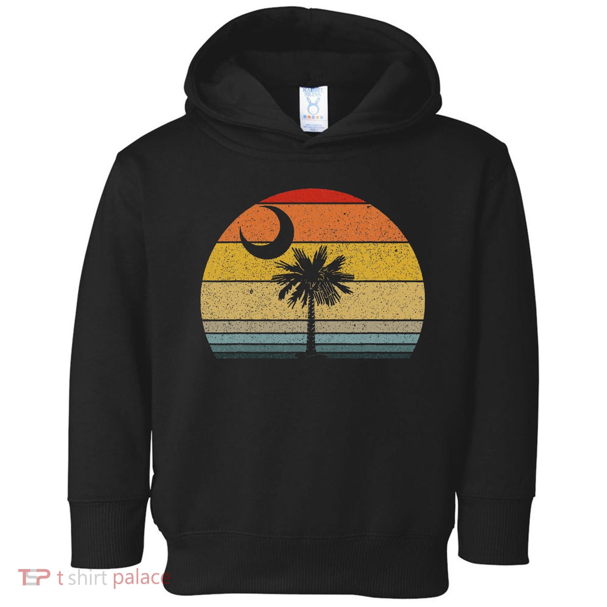 Sunset South Carolina Flag Palmetto Tree Crescent Moon Toddler Hoodie