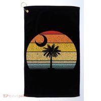 Sunset South Carolina Flag Palmetto Tree Crescent Moon Golf Towel thumb 0