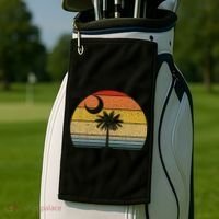 Sunset South Carolina Flag Palmetto Tree Crescent Moon Golf Towel thumb 2