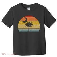 Sunset South Carolina Flag Palmetto Tree Crescent Moon Toddler T-Shirt thumb 0