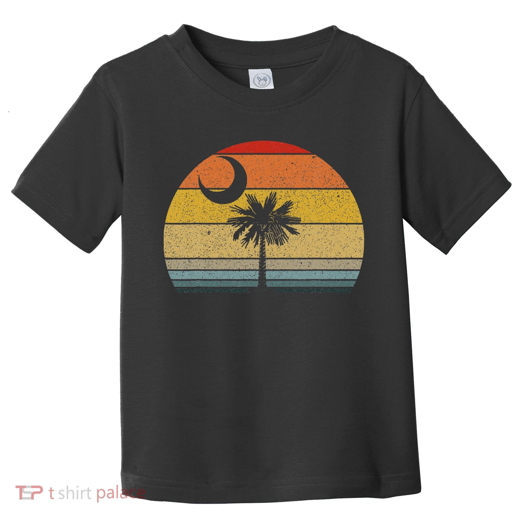 Sunset South Carolina Flag Palmetto Tree Crescent Moon Toddler T-Shirt