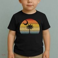 Sunset South Carolina Flag Palmetto Tree Crescent Moon Toddler T-Shirt thumb 2