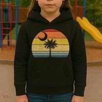 Sunset South Carolina Flag Palmetto Tree Crescent Moon Kids Hoodie thumb 3