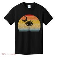 Sunset South Carolina Flag Palmetto Tree Crescent Moon Kids T-Shirt thumb 0