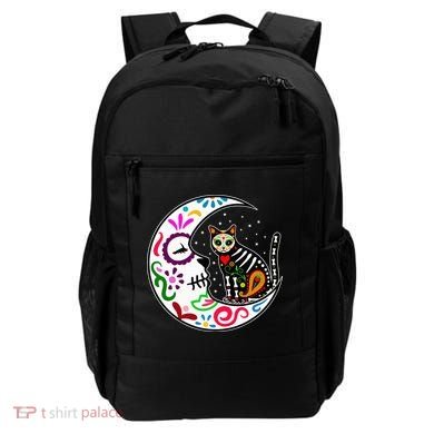 Sugar Skull Cat Moon Dia De Los Muertos Mexican Backpack