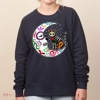 Sugar Skull Cat Moon Dia De Los Muertos Mexican Women's Sweatshirt thumb 0