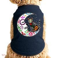 Sugar Skull Cat Moon Dia De Los Muertos Mexican Doggie Tank thumb 0