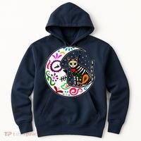 Sugar Skull Cat Moon Dia De Los Muertos Mexican Hoodie thumb 0