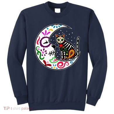 Sugar Skull Cat Moon Dia De Los Muertos Mexican Sweatshirt