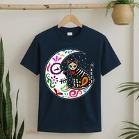 Sugar Skull Cat Moon Dia De Los Muertos Mexican T-Shirt thumb 2