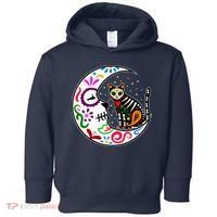 Sugar Skull Cat Moon Dia De Los Muertos Mexican Toddler Hoodie thumb 0