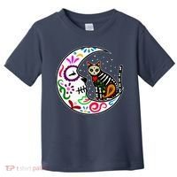 Sugar Skull Cat Moon Dia De Los Muertos Mexican Toddler T-Shirt thumb 0