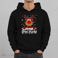 Sped Squad Christmas Cute Red Plaid Reindeer Special Ed Hoodie thumb 0