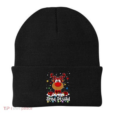 Sped Squad Christmas Cute Red Plaid Reindeer Special Ed Beanie
