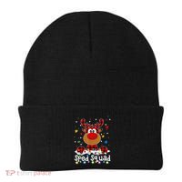 Sped Squad Christmas Cute Red Plaid Reindeer Special Ed Beanie thumb 0