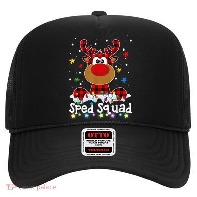 Sped Squad Christmas Cute Red Plaid Reindeer Special Ed Hat