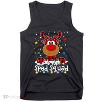 Sped Squad Christmas Cute Red Plaid Reindeer Special Ed Tank Top thumb 0