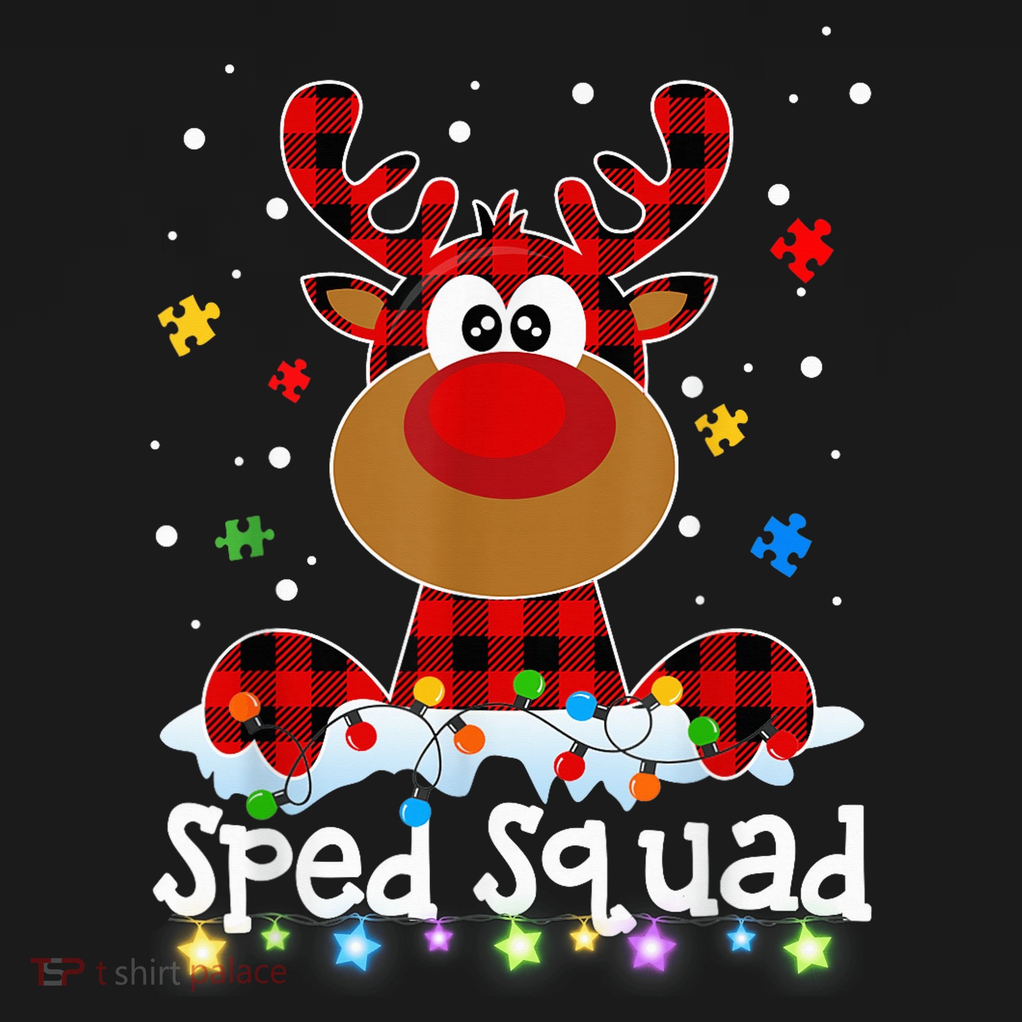 Sped Squad Christmas Cute Red Plaid Reindeer Special Ed Visor