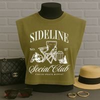 Sideline Social Club Soccer Mom Game Day Mothers Day Garment-Dyed Women's Muscle Tee thumb 3