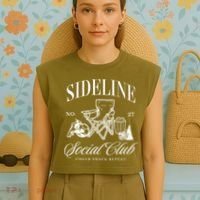 Sideline Social Club Soccer Mom Game Day Mothers Day Garment-Dyed Women's Muscle Tee thumb 4