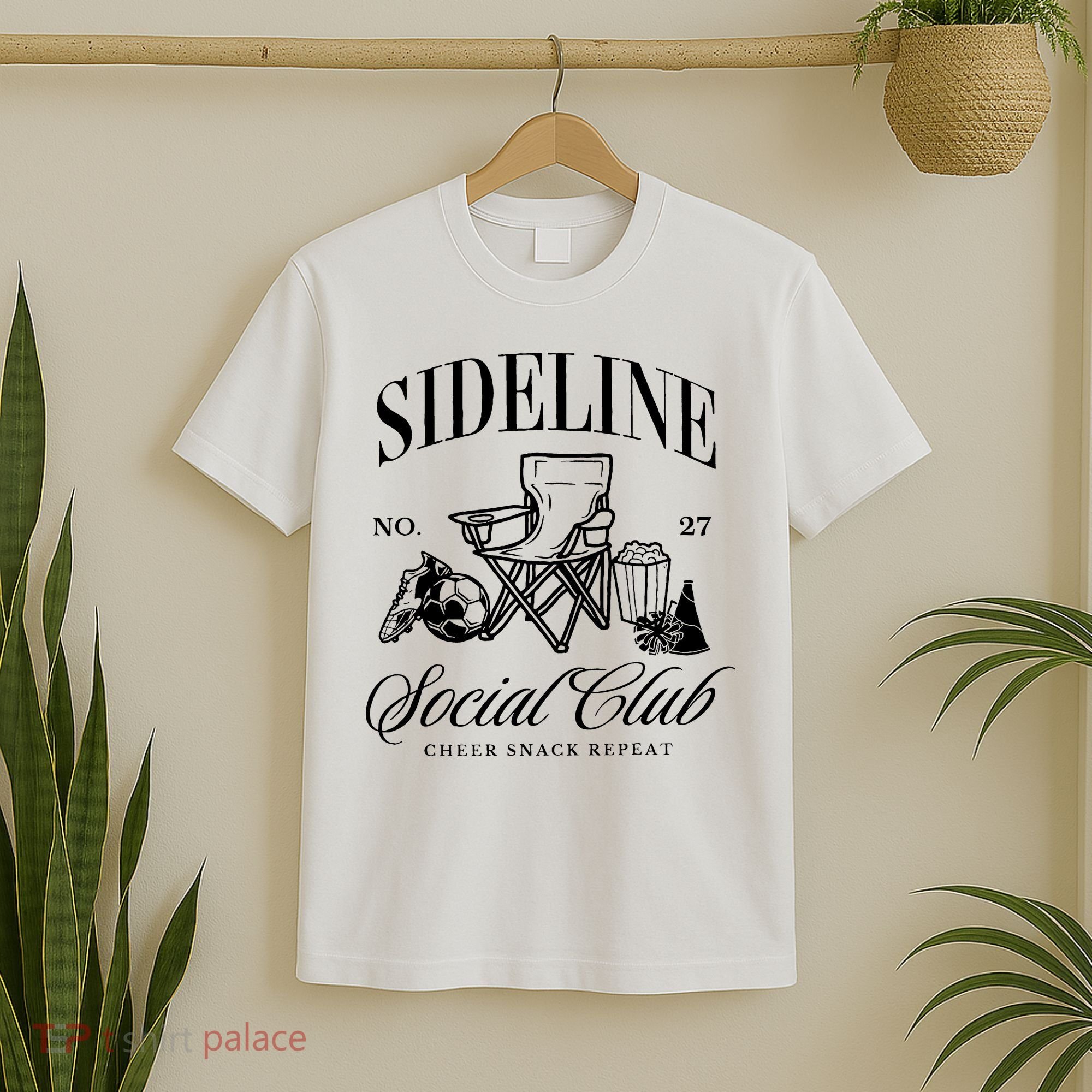 Sideline Social Club Soccer Mom Game Day Mothers Day T-Shirt
