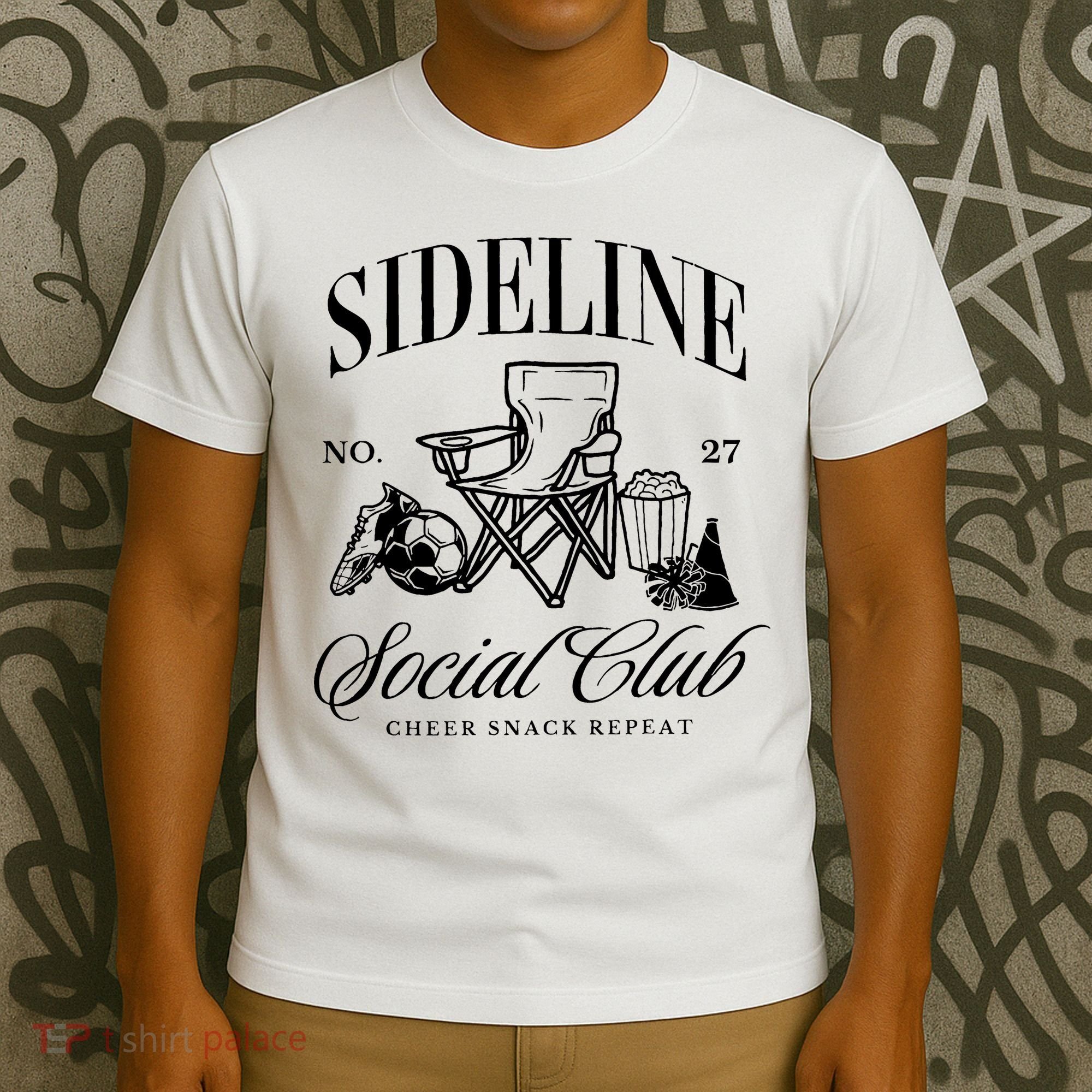Sideline Social Club Soccer Mom Game Day Mothers Day T-Shirt
