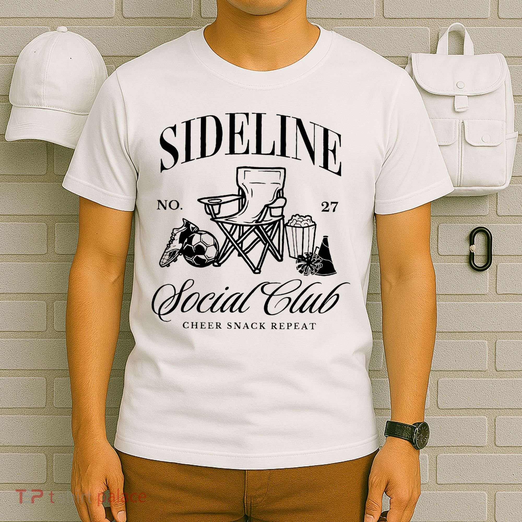 Sideline Social Club Soccer Mom Game Day Mothers Day T-Shirt