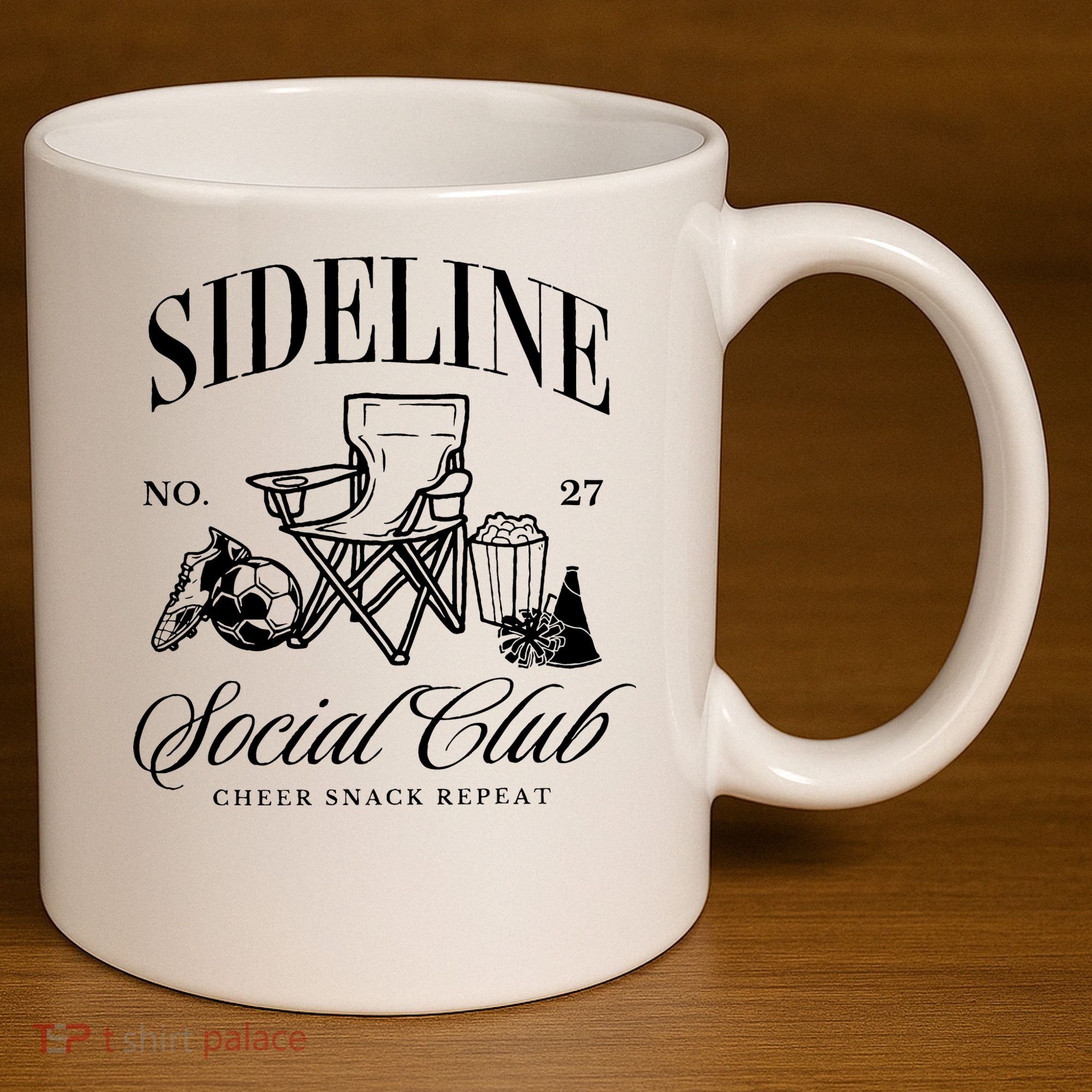Sideline Social Club Soccer Mom Game Day Mothers Day 11oz C Handle Ceramic Mug
