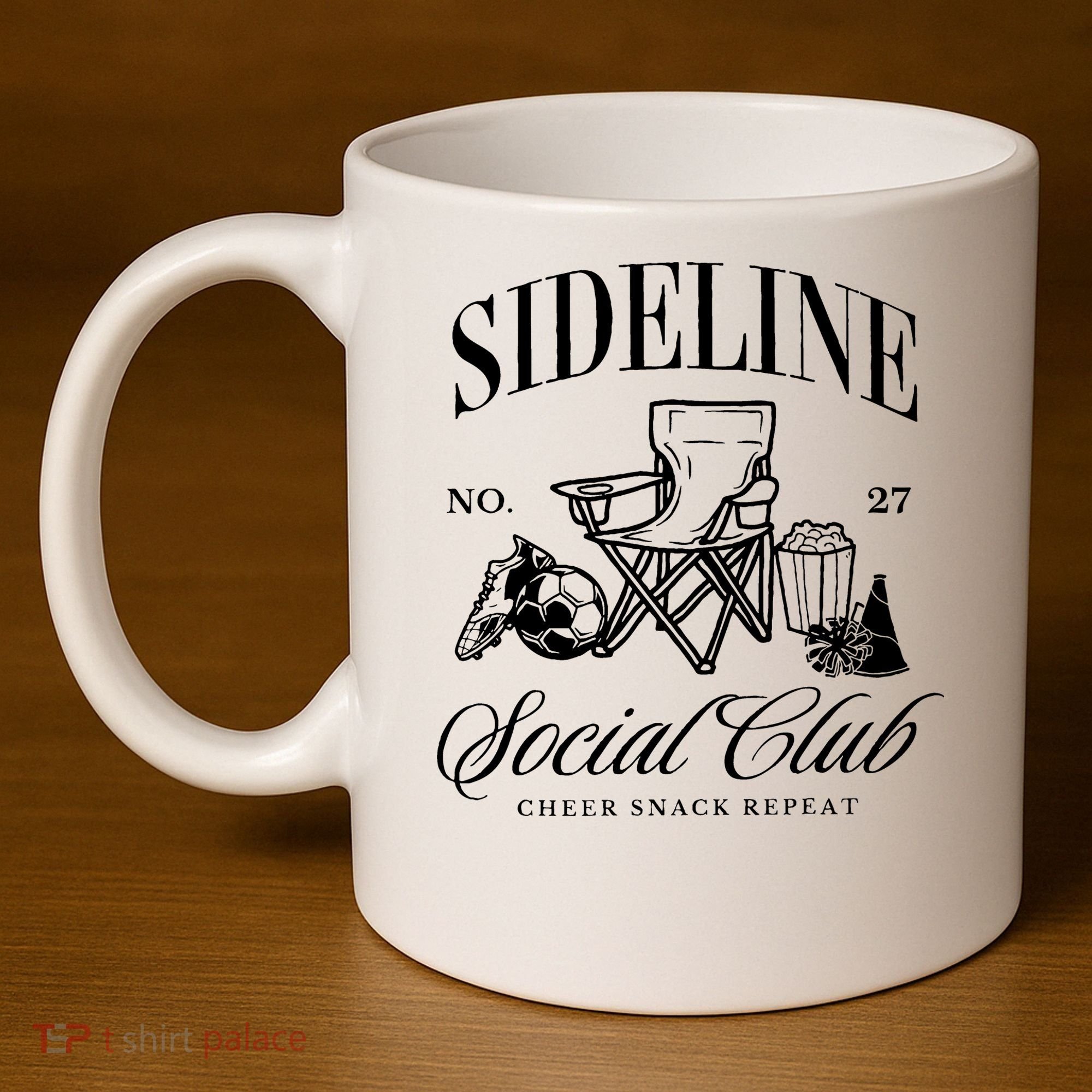Sideline Social Club Soccer Mom Game Day Mothers Day 11oz C Handle Ceramic Mug