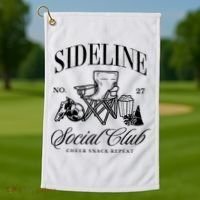 Sideline Social Club Soccer Mom Game Day Mothers Day Golf Towel thumb 1