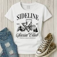Sideline Social Club Soccer Mom Game Day Mothers Day Women's T-Shirt thumb 3