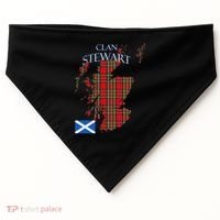 Stewart Scottish Clan Tartan Scotland USA-Made Doggie Bandana thumb 0
