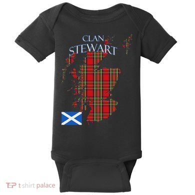 Stewart Scottish Clan Tartan Scotland Baby Bodysuit