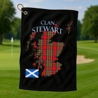 Stewart Scottish Clan Tartan Scotland Golf Towel thumb 1