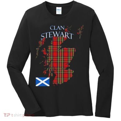 Stewart Scottish Clan Tartan Scotland Women's Long Sleeve Shirt