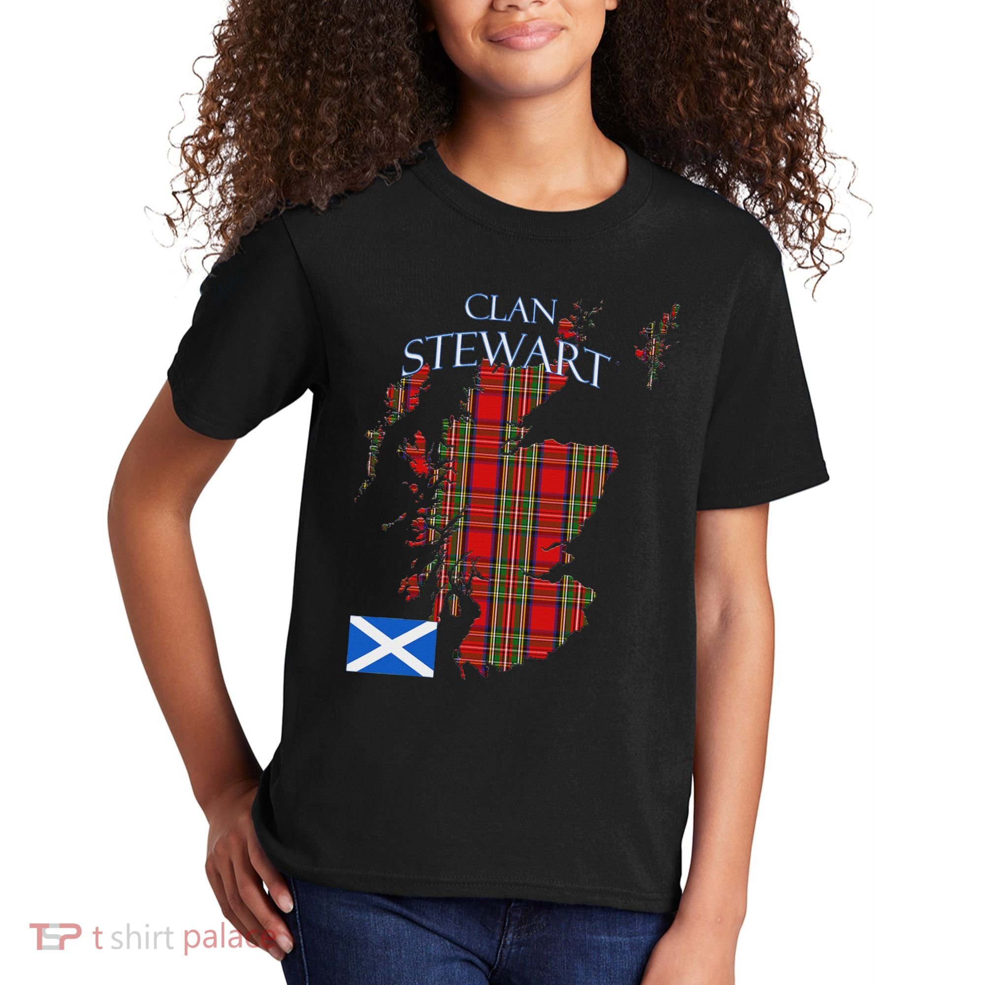 Stewart Scottish Clan Tartan Scotland Kids T-Shirt