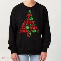 Six Seven Christmas Tree 67 Meme 6-7 Women's Sweatshirt thumb 0