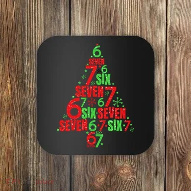Six Seven Christmas Tree 67 Meme 6-7 Coaster