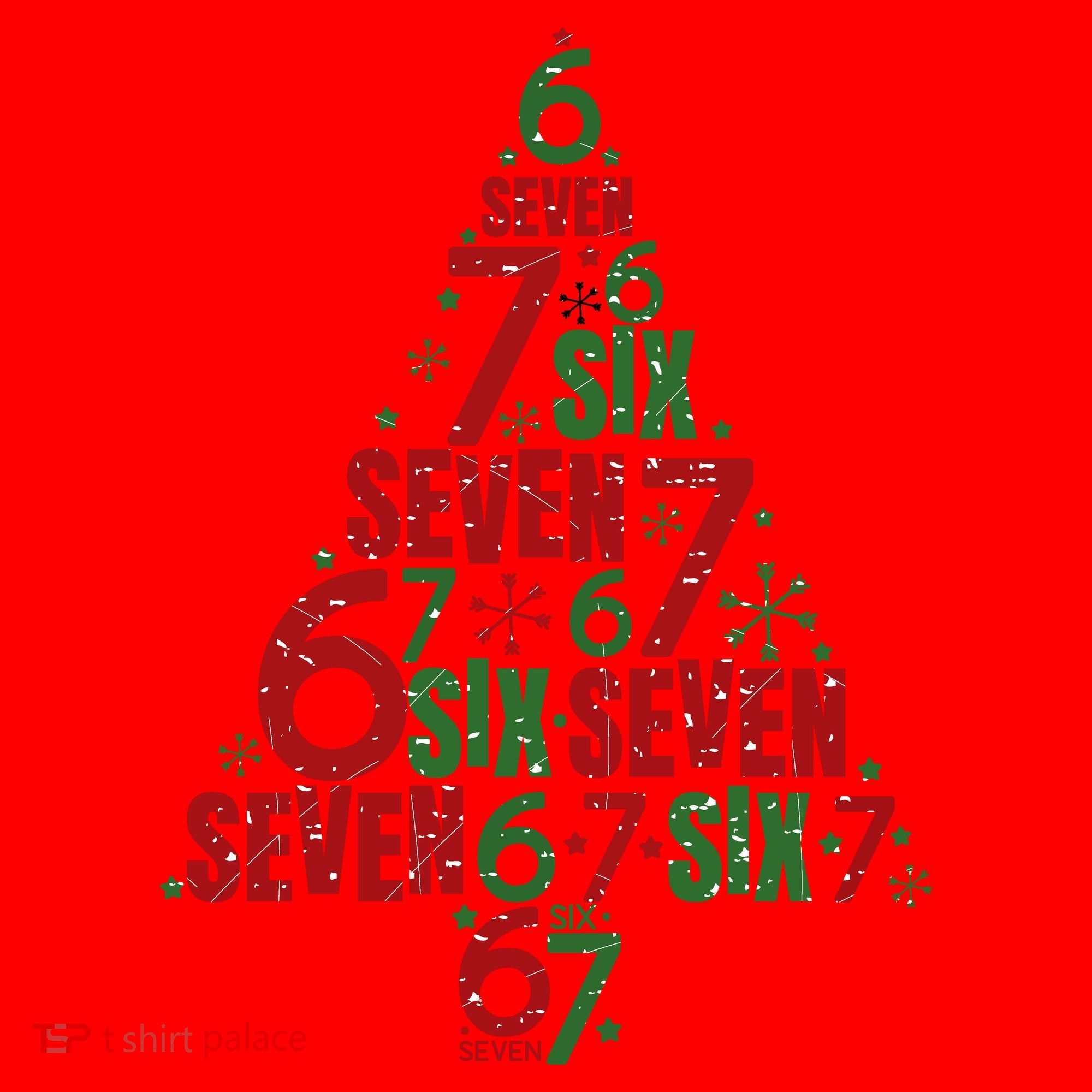 Six Seven Christmas Tree 67 Meme 6-7 Santa Hat