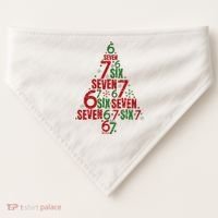 Six Seven Christmas Tree 67 Meme 6-7 USA-Made Doggie Bandana thumb 0
