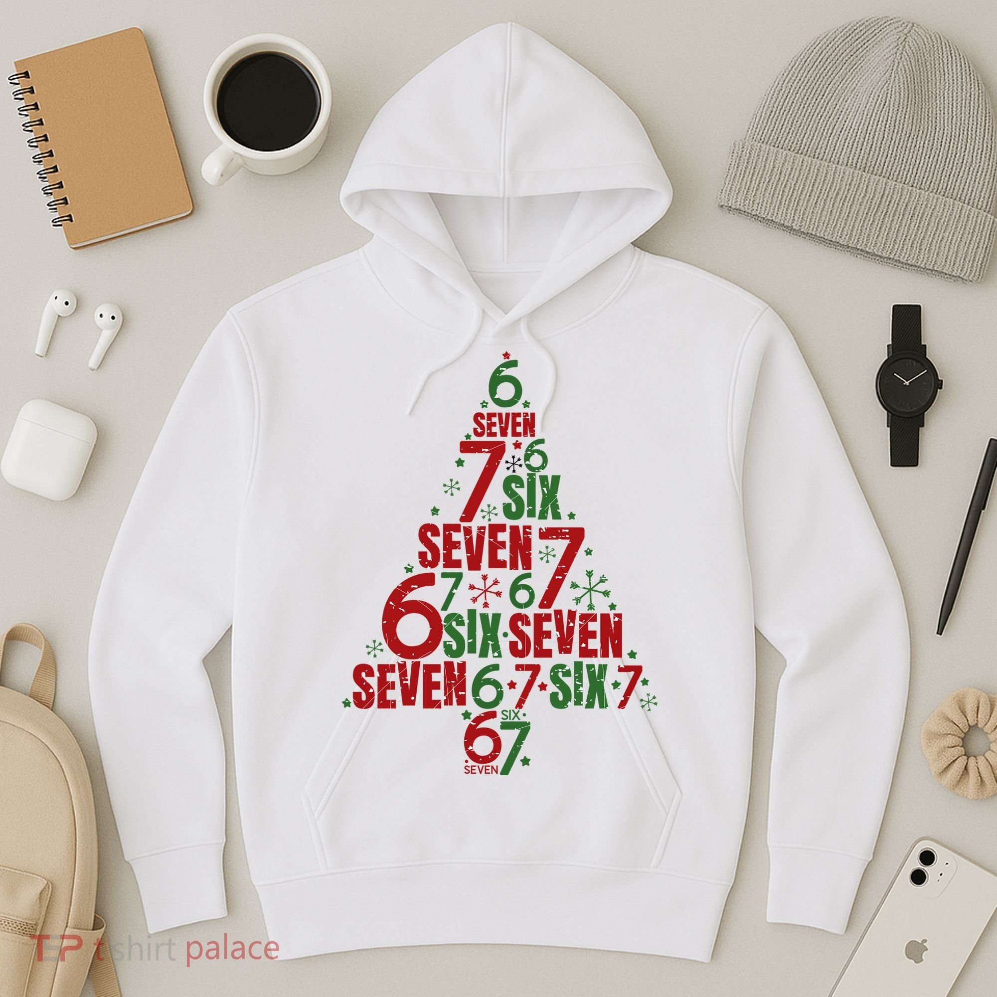 Six Seven Christmas Tree 67 Meme 6-7 Hoodie