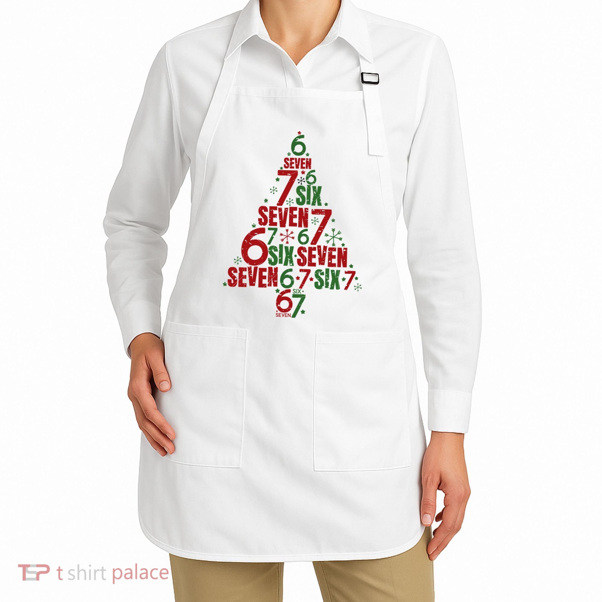 Six Seven Christmas Tree 67 Meme 6-7 Apron